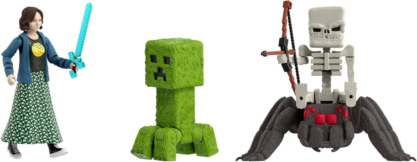 Mattel Minecraft Story Set med 4 Actionfigurer och 3 Accessories Encounters In The Overworld Set Minecraft Movie Inspired Collectible Toy JFR70 Action Figures Naty Shop