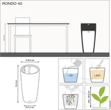 Planteringsmaskin LECHUZA Rondo Premium 32 Matt Vit | Växtpelare med bevattningssystem, vattennivåindikator och växtinsats | Matt finish | Ø 32,5 x 56,5 cm | 15786