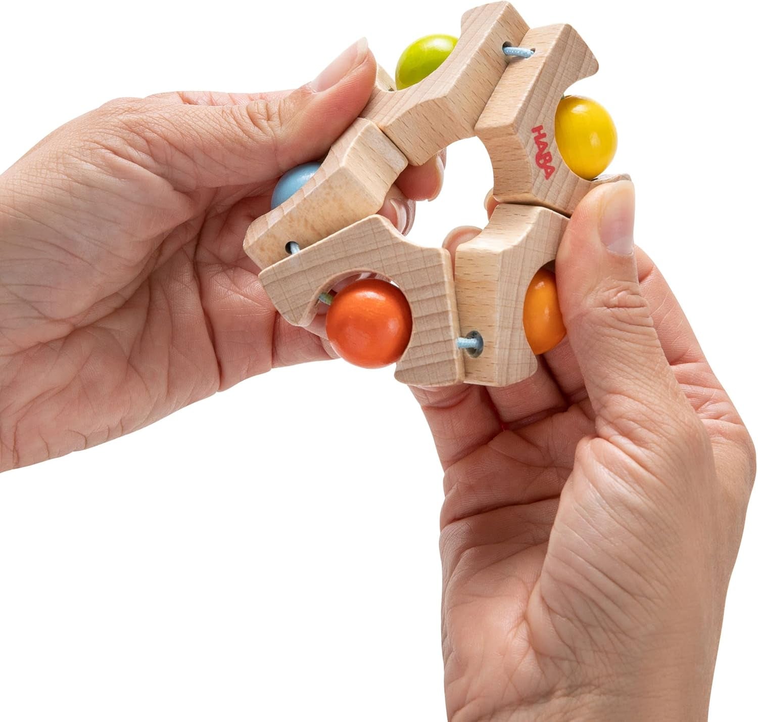 HABA 306692 - Fångstleksak med kulhjul, Fångstleksak från 6 månader, Tillverkad i Tyskland, Colorful Bebe Toys Naty Shop