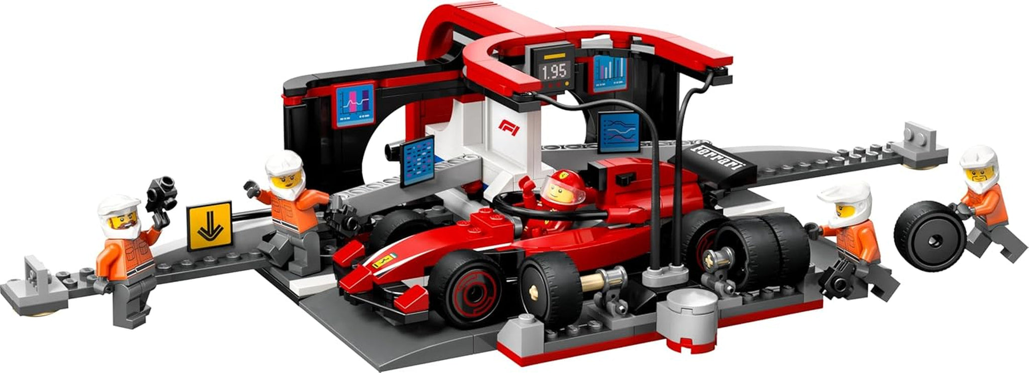 LEGO City F1 Pit Stop med Team och Ferrari Speedster - Formel 1 Pit Stop Set med 1 racerförare och 4 mekaniska minifigurer - Racing billeksak för pojkar och flickor 6+ - 60443 Byggset Beuche den LEGO-Store