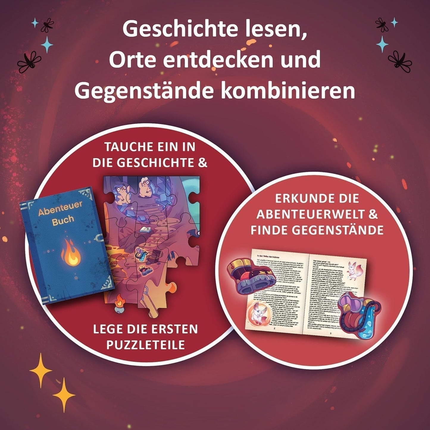 KOSMOS 684853 Den Tiefen Des Vulkans äventyrspussel, 258 bitar, interaktivt äventyrspussel för barn 8+, upptäck en äventyrshistoria med varje pusselbit Pussel Naty Shop