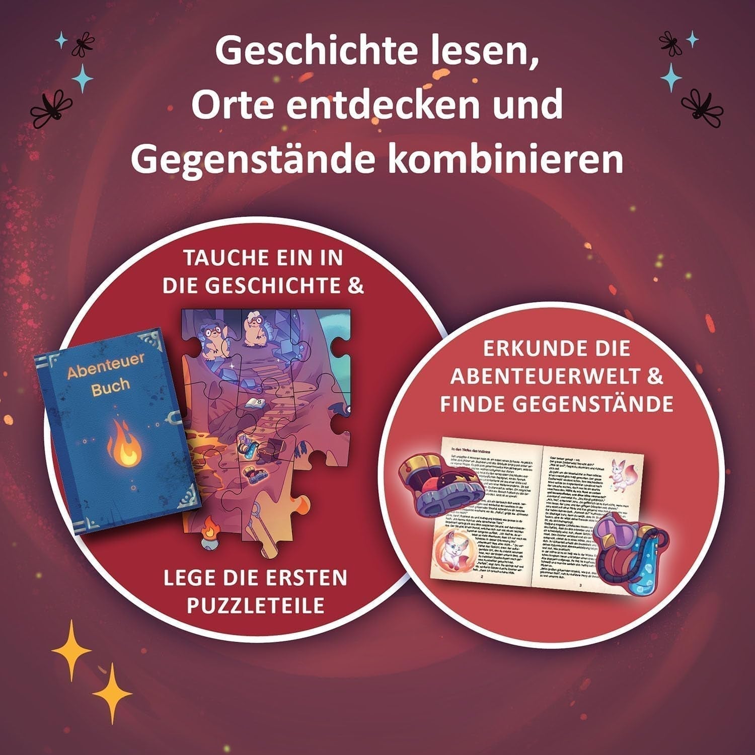 KOSMOS 684853 Den Tiefen Des Vulkans äventyrspussel, 258 bitar, interaktivt äventyrspussel för barn 8+, upptäck en äventyrshistoria med varje pusselbit Pussel Naty Shop