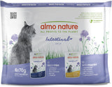Almo Nature Functional - Tarmhjälp - Våtfoder för vuxna katter med känsliga tarmar - med fisk och fjäderfä - stödjer mikrobiomet - 70g (pack med 6)