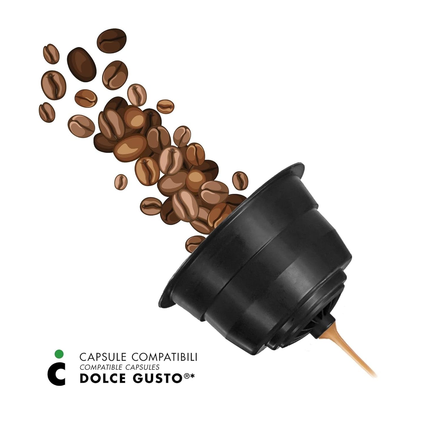 Nescafè Dolce Gusto, 96 Kaffeekapseln mit dem Nescafè-Dolce-Gusto-System kompatibel - Il Caffè Italiano - Mischung Firenze, Intensität 9