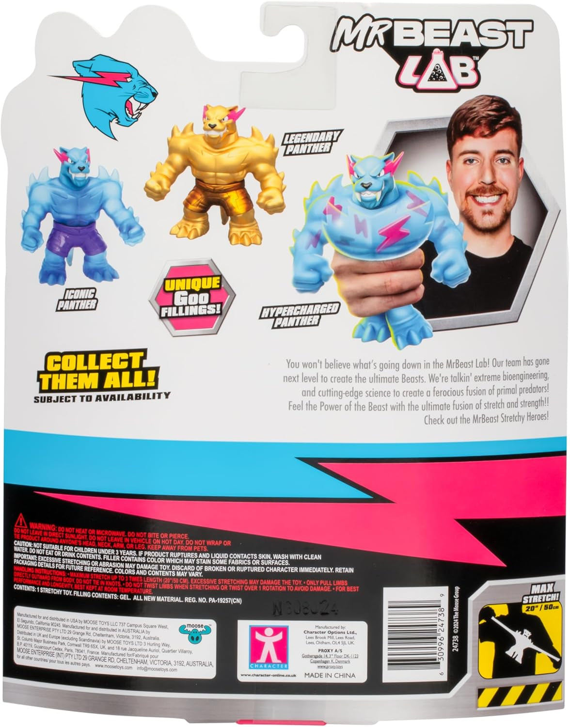 MRBEAST LAB 24738 The Heroes of GOO JIT Zu Elastic Figur Folding Legendarisk Panther Actionfigurer Naty Shop