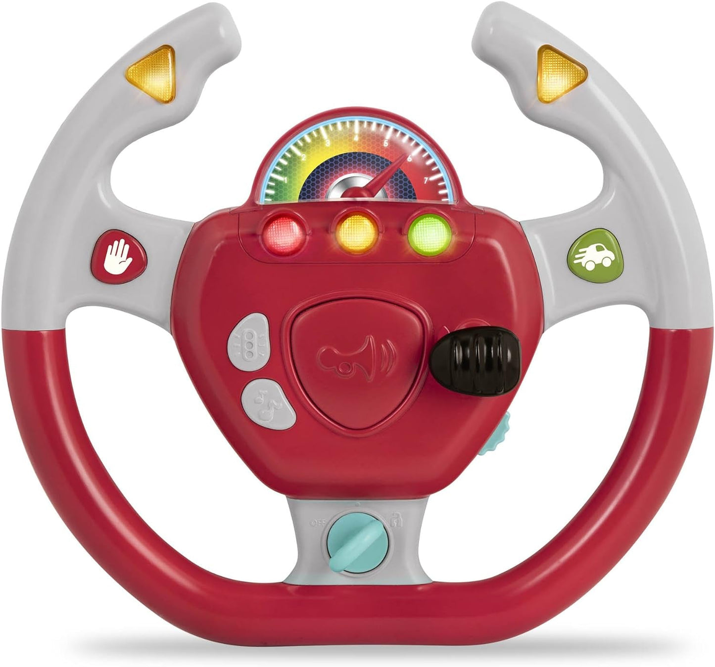 Plast Battat, BT2525Z interaktiv rattleksak Även för resor och bilturer med ljus och ljud för barn från 2 år och uppåt, röd, kompatibel med bilar Bebe Toys Naty Shop