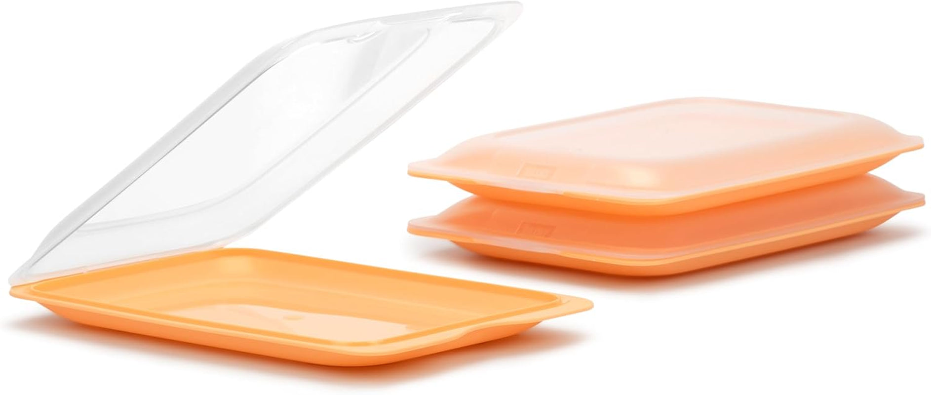 TATAY Fresh Slicer Box Set med 4, BPA-fri, återanvändbar, stapelbar, diskmaskin & MWO, slumpmässiga färger. Mått 17cm x 3,2cm x 25,2cm Matförvaringslådor Naty Shop Set 3 - Peach