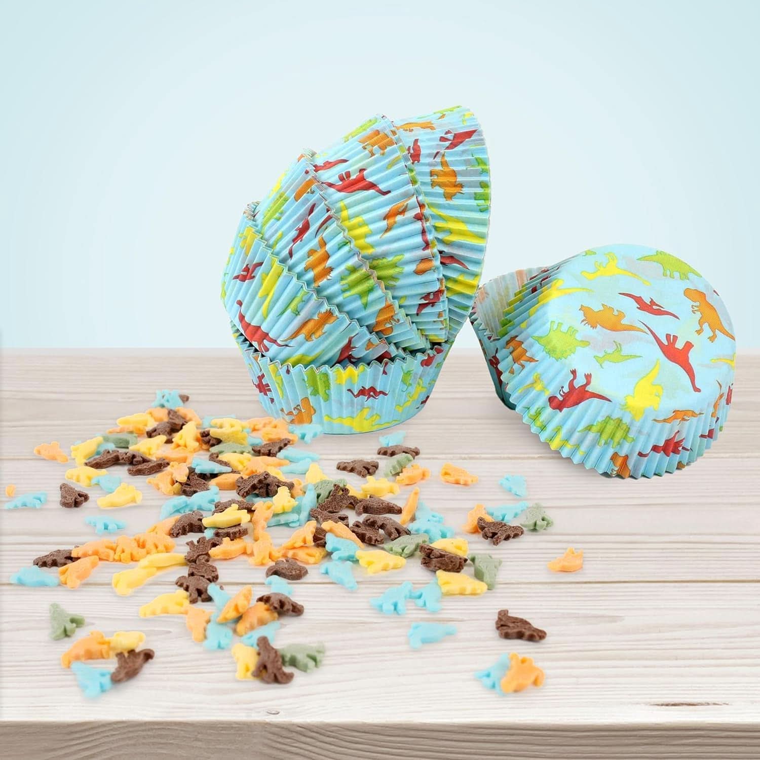 Günthart Dino-set, 55 gram + 50 pappersmuffinsfodral Sprinkles Naty Shop
