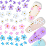 3D Flower Nails, 6 Grids, Flower Nail Charms, Akryl Nagel Strass, Nageltillbehör, DIY vårnageldekorationer
