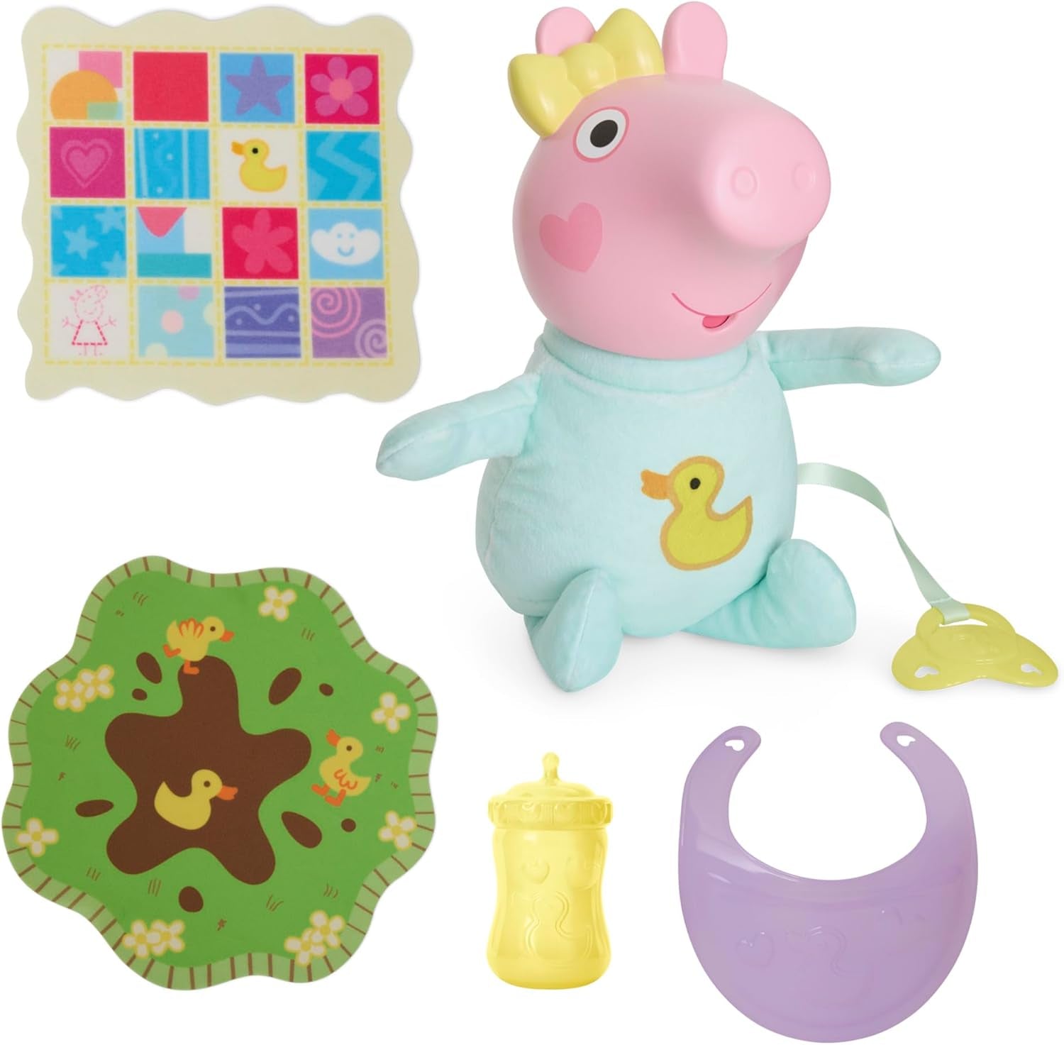 Peppa Pig 28 cm Evie Interactive Doll med 20 ljud och många funktioner, leksaksset för barn 3 år och uppåt