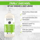 SANTE Natural Cosmetics Uppfriskande duschgel med citrusdoft, 950 ml dusch och bad Naty Shop