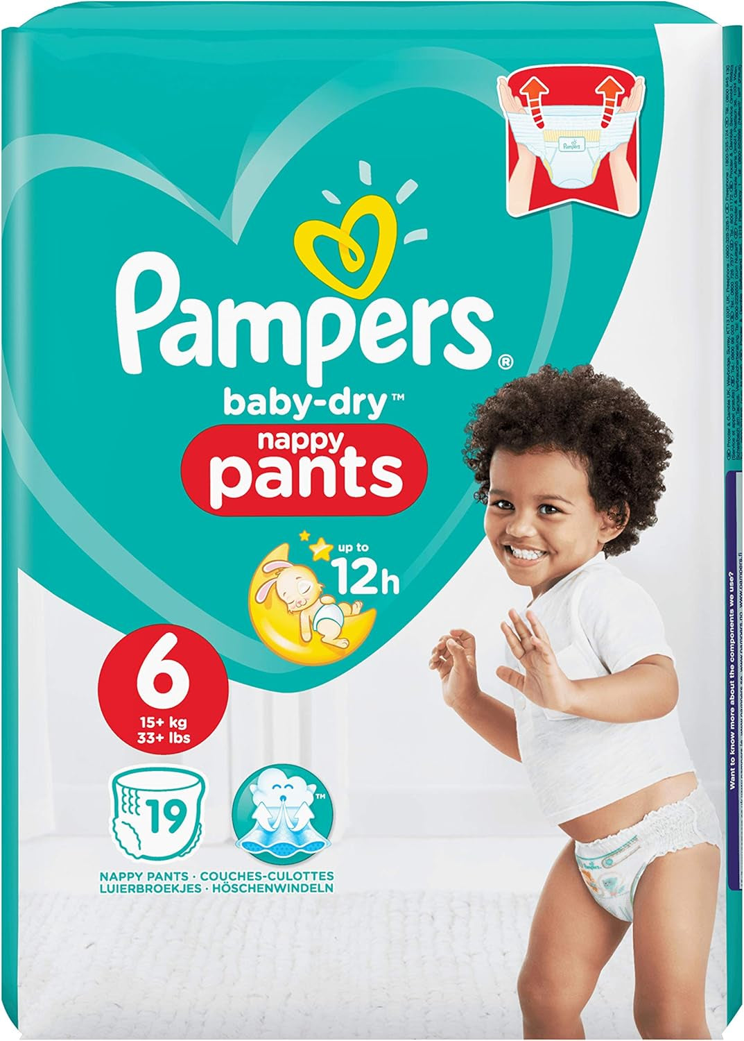 Pampers Baby-Dry blöjor, storlek 8, 43 blöjor, från 19 kg, Jumbo+ förpackning