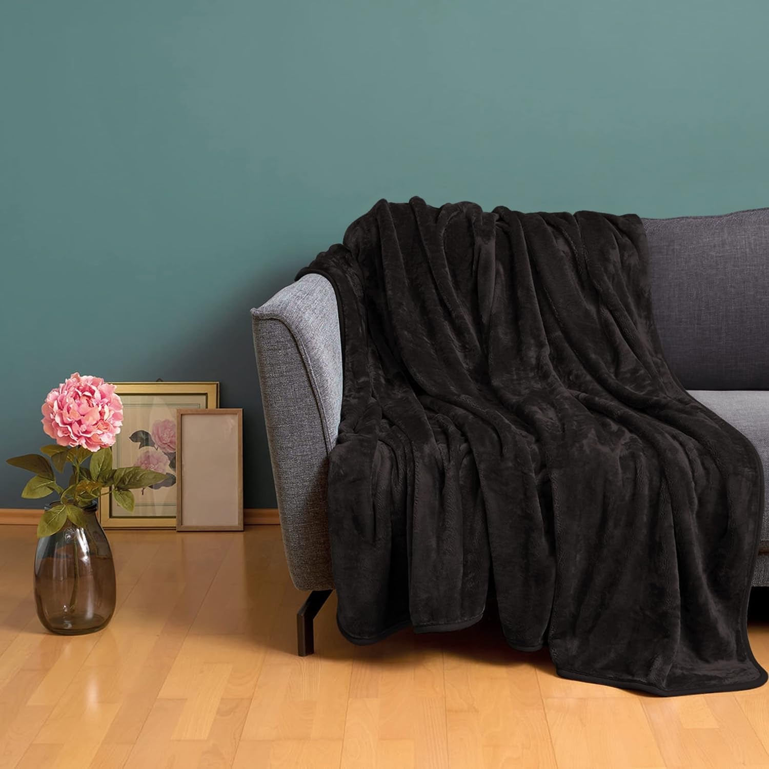 Amago - Bekväm filt, kashmirlook, 180 X 220 cm - Svarta sängar och filtar Besuche den GÃ¶zze-Store