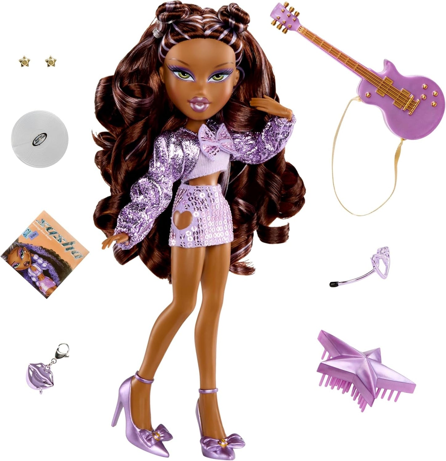 BRATZ Pop Starz Sasha – Modedocka med samlarnyckelring, outfit och musiktillbehör