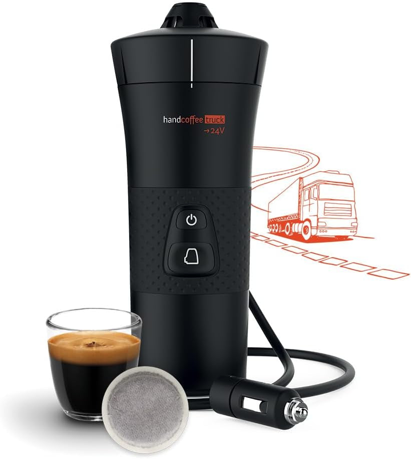 Handpresso - Handkaffebil 21010 | Espressomaskin med Senseo kapslar för lastbilar 24V | 24V lastbil espressomaskin, resekapsel espressomaskin | 24V lastbil espressomaskin för resor