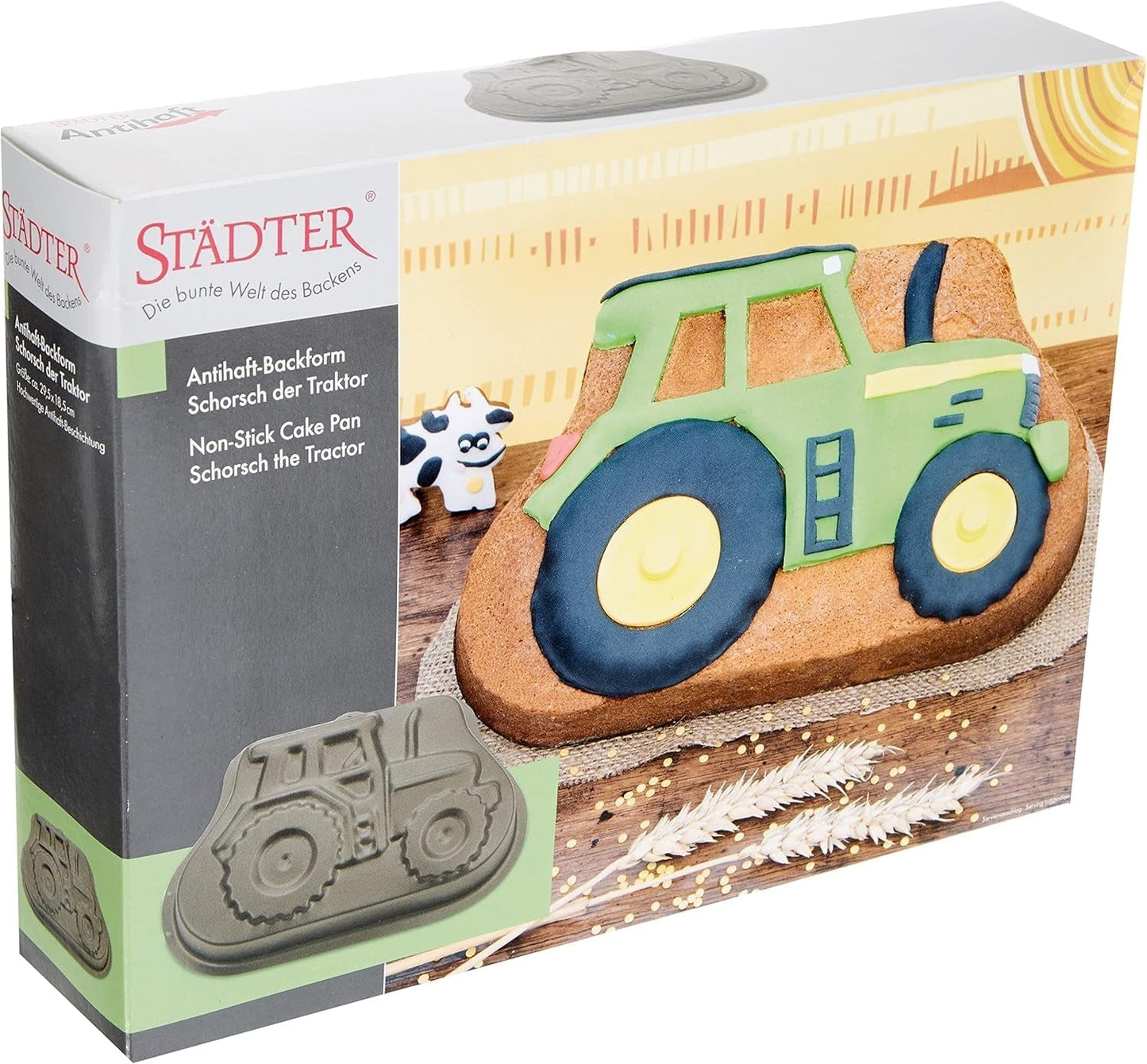 Staedter - Motivbackform Emil Der Igel - Hochwertige Antihaftbeschichtung - PFAS Frei Formar och brickor för bakning Naty Shop Motivbackform Traktor