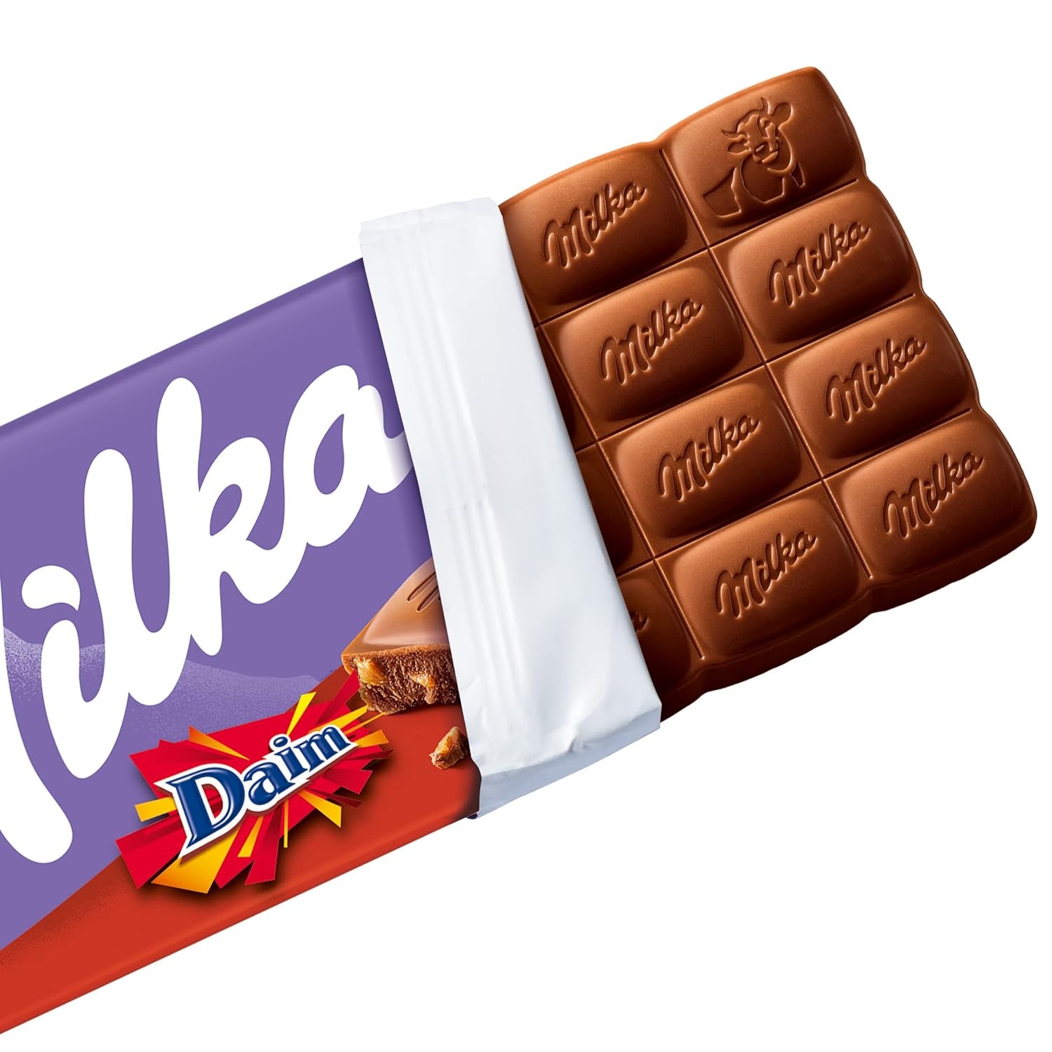 & Daim 1 x 100g I Alpin mjölkchoklad I med bitar av kola och mandel I 100% Alpin mjölkchoklad I Chokladkaka med Daim (Pack 4)