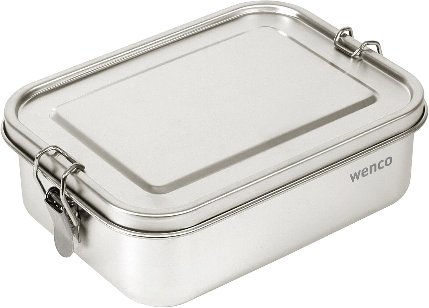 Wenco Lunchbox i rostfritt stål 2 fack Stor kapacitet 850ml Lunchbox Vattentät Diskmaskin Säker inklusive ersättningssilikonring 18,5 x 14 x 5,5 cm Silver (2-pack) Matförvaringslådor Naty Shop