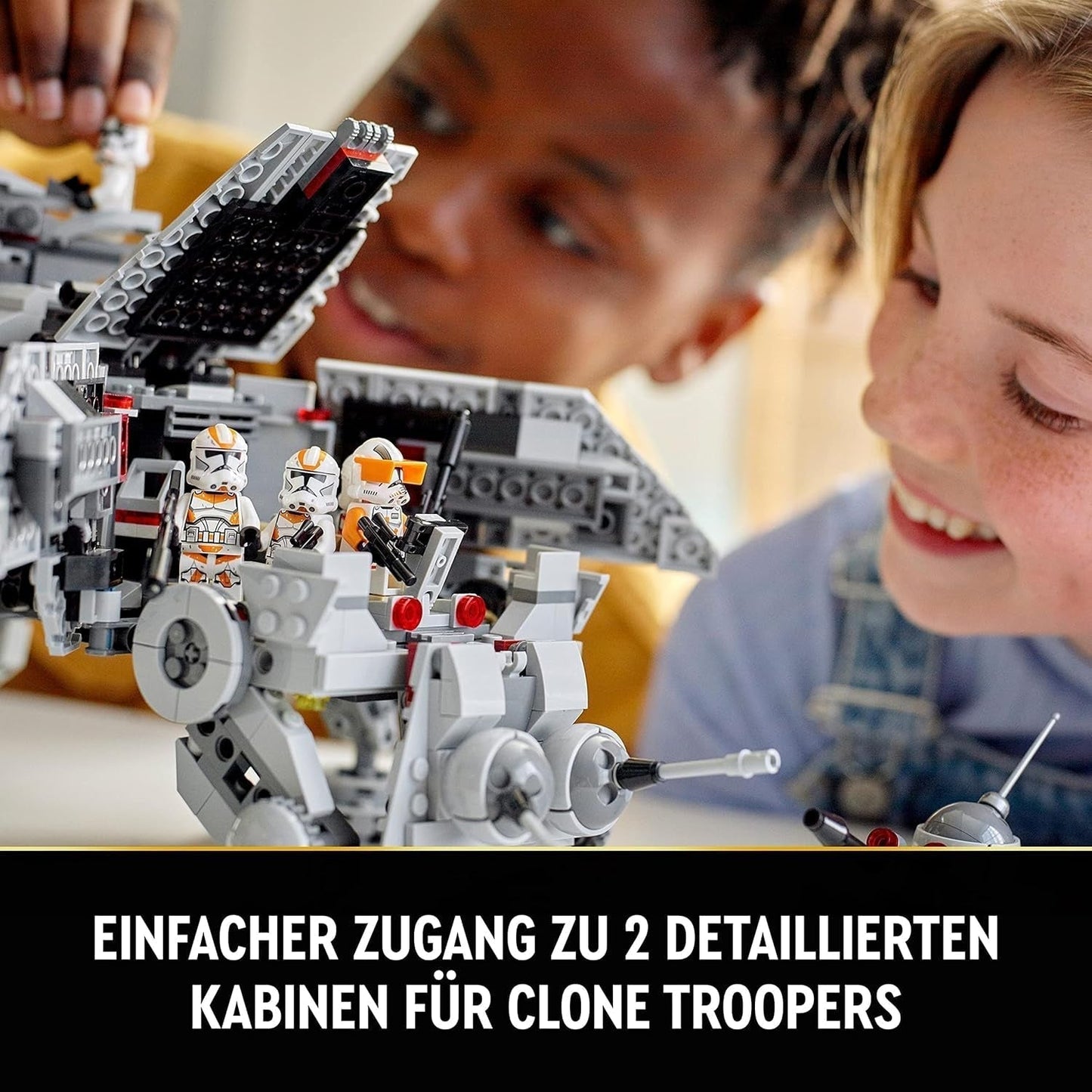 LEGO Star Wars At-Te Walker Mobilleksaksmodell Minifigur Set Inkluderar 3 Clone Troopers, Battle Droider och Dwarf Spider Droid 75337 Byggset Besuche den LEGO-Store