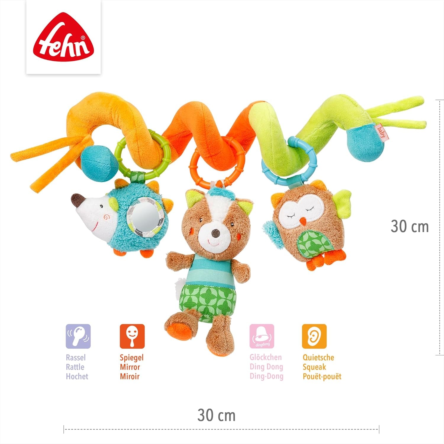 Fehn Activity Spiral Sleeping Forest - rör och håll barnvagnsleksak - babyleksak för säng, lekhage, barnvagn och bilbarnstol - motoraktivitetsleksak för spädbarn och småbarn från 0+ månader Babyleksaker Naty Shop
