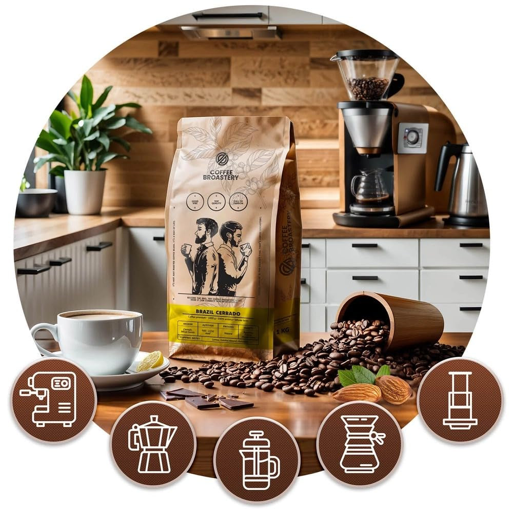 Set med kaffebönor 3x1kg 3000g | Brasilien Guaxupe | Brasilien Mogiana | Brasilien Cerrado | Brasilien | Specialkaffe | Nystekt