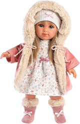 Llorens 1053541 Elena Blont hår Blå ögon Mode Mjuk kroppsdocka inklusive modeoutfit med huva 35 cm
