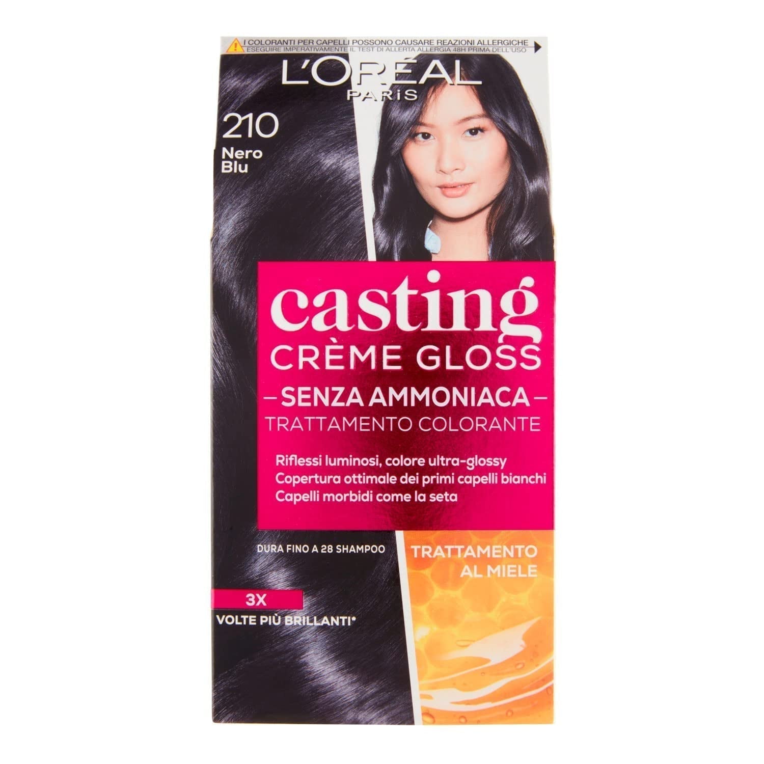 Gjutning Creme Gloss Ammoniakfri Hårfärgning N360 Svart körsbär Naty Shop Hårfärgning Svart Blå 210 1 Styck (Förpackning med 1)