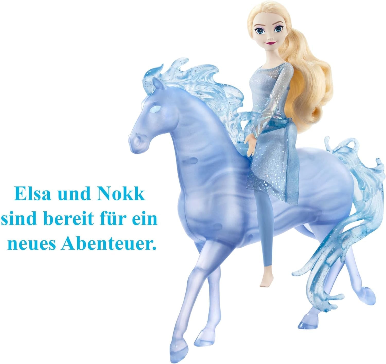 Mattel DISNEY Frozen Elsa och Nokk - Artikulerande Elsa Doll, Majestic Nokk Water Figure, Inspirerad av den andra filmen, för barn från 3 år och uppåt, HLW58