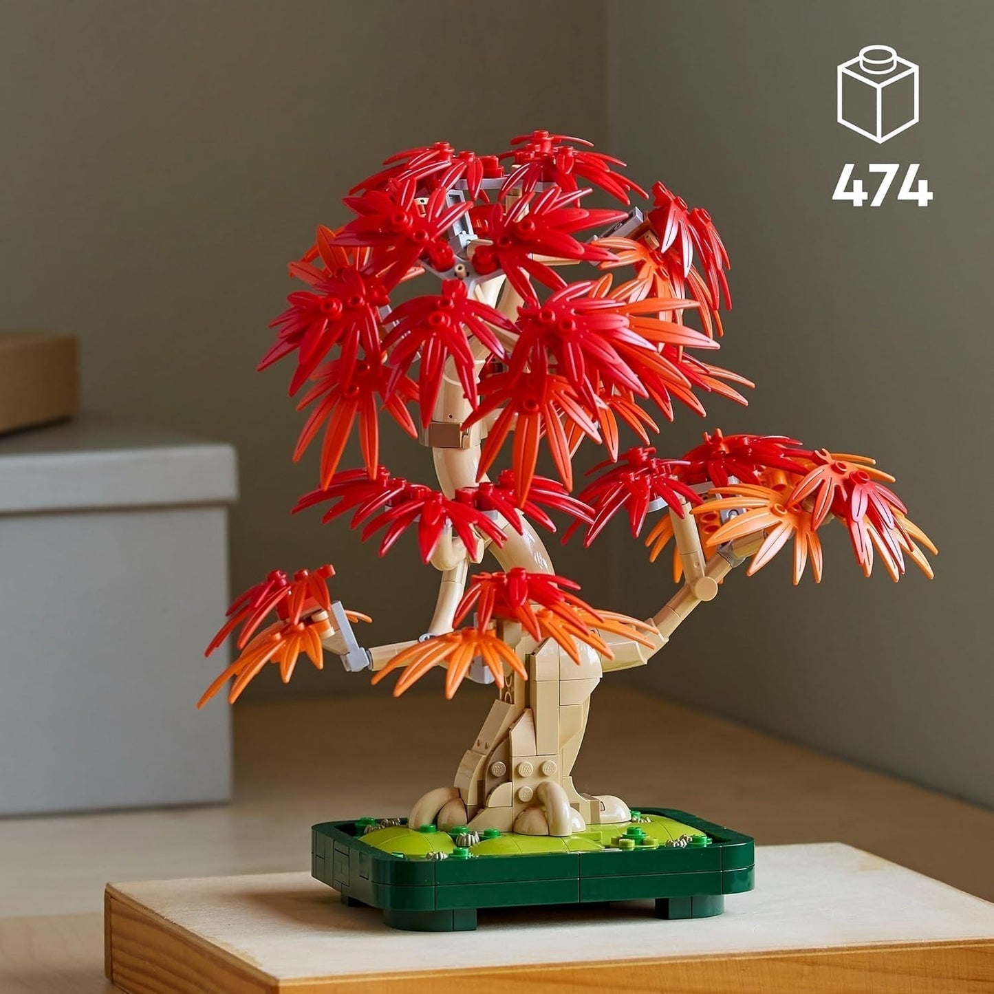 LEGO Botanicals Japansk röd lönn - Bonsaiträd - Konstgjord växtsats med röda och orange löv, plus skål - Heminredning - Presentidé för vuxna - 10348 Byggset Besuche den LEGO-Store