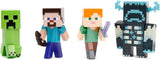 Jada Toys Minecraft Figur Set (4 delar) Tillverkad av metall - Minecraft Caves & Cliffs Samlarfigurer (Steve, Alex, Creeper och Warden) För spelare och samlare 8+ 6 cm vardera Actionfigurer Naty Shop