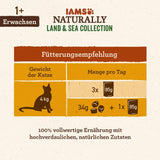 IAMS Natural Wet Cat Food i sås - Högkvalitativt kött och fisk våtfoder för vuxna katter, Land & Sea Collection, 12 x 85g