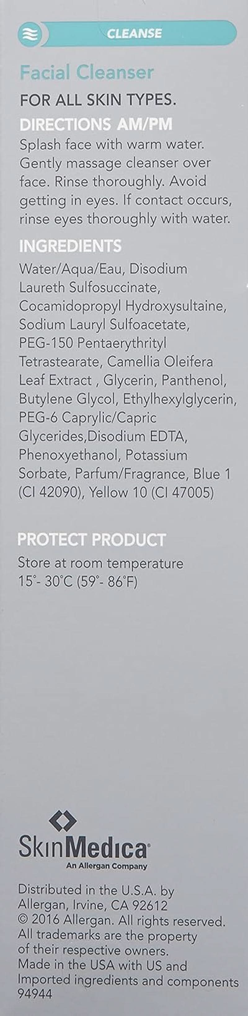 SkinMedica Facial Cleanser - rengöringsskum för normal eller torr hud och perfekt som Naty Shop-rengöring