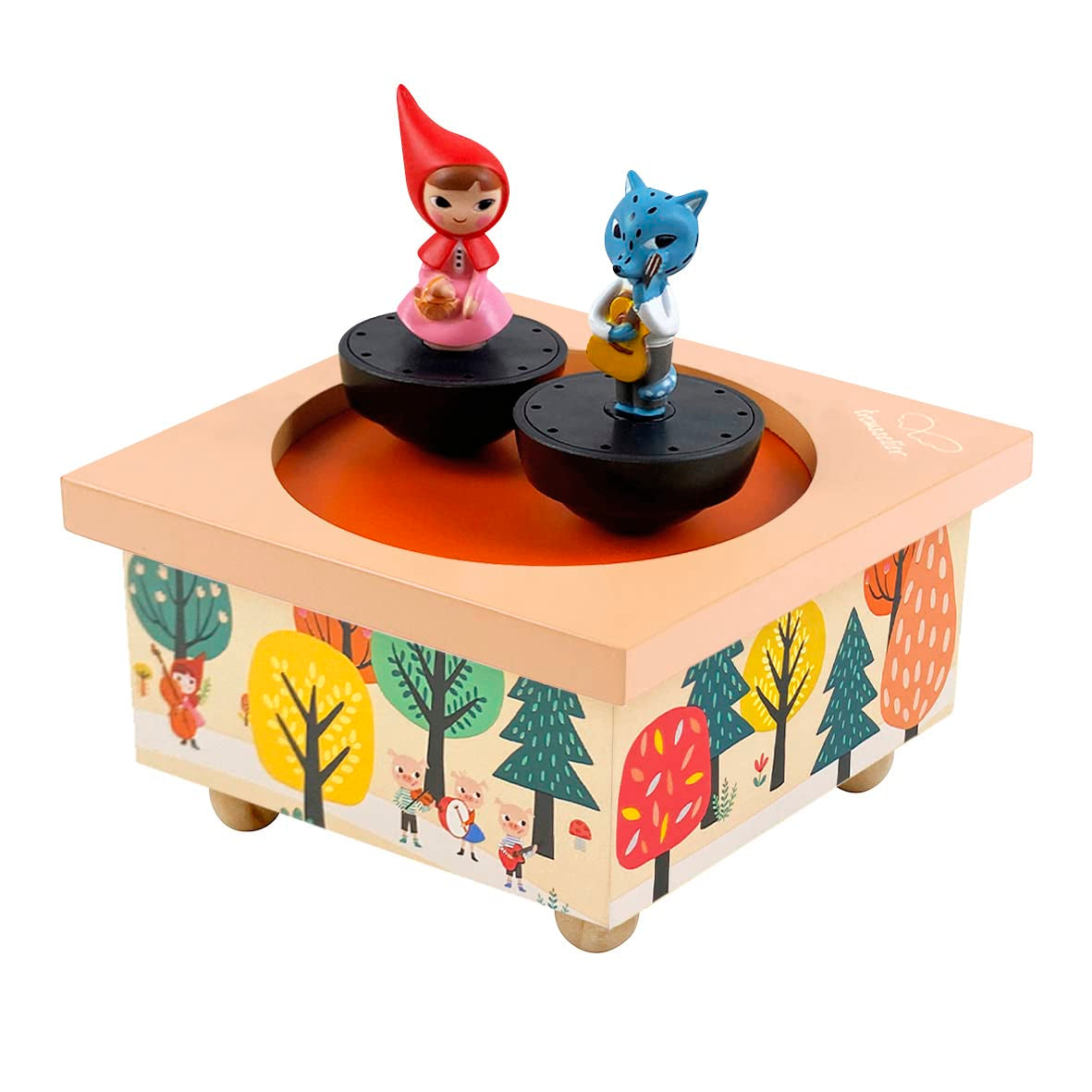 Byxa - Rödluvan - Dansmusikdosa - Speldosa - Idealisk födelsedagspresent - 2 löstagbara figurer - Lätt att hantera - Vårmusik av Vivaldi - Färg Flerfärgad, S95095, Large Baby Toys Naty Shop Standardtitel