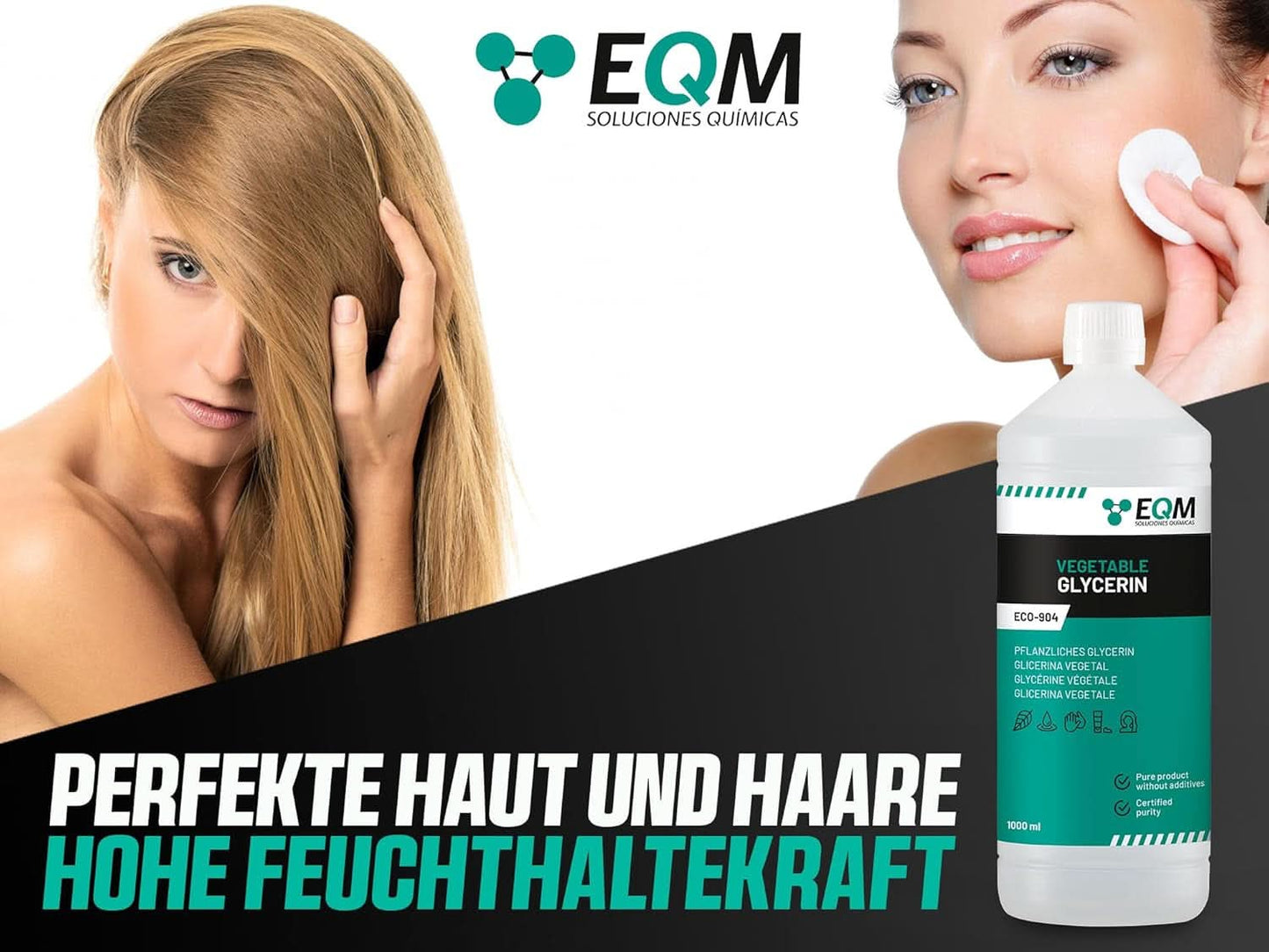 Vegetabilisk glycerin, 100 % naturlig, naturlig fuktighetskräm för hår och hud, idealisk för tvål, schampon, krämer, 1 liter dusch och bad Naty Shop