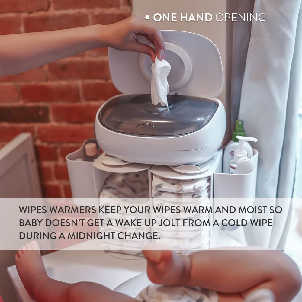 Prince Lionheart EVO Wipe Warmer för engångsvåtservetter för baby med värmande nattljus Ever-Fresh-system (EU-adaptrar) 1 st (1 förpackning)