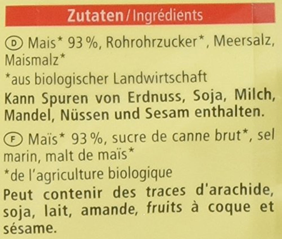 Ekologiska cornflakes, glutenfria, 375 g