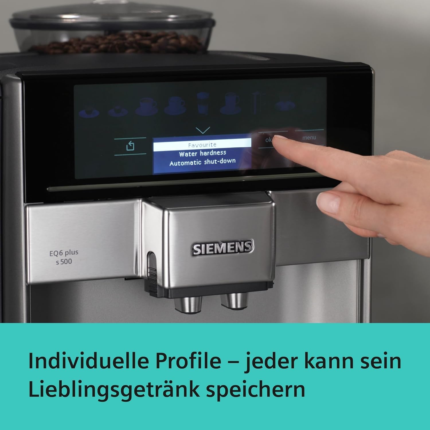 Siemens EQ.6 plus s300 automatisk espressomaskin TE653501DE, för många kaffespecialiteter, mjölkskummare, keramisk kvarn, dubbel kaffefunktion, anti-kalk, automatisk ångrengöring, 1500 W, silver