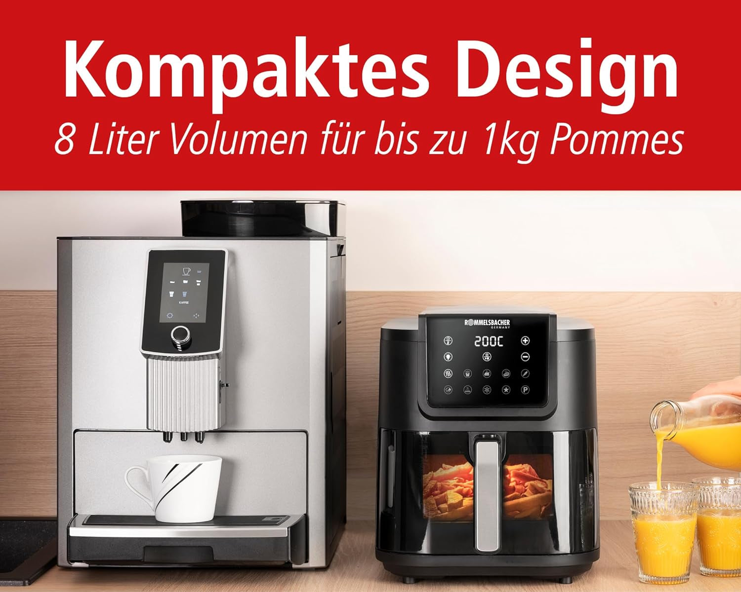 ROMMELSBACHER Varmluftsfritös med fönster FRH 1700, 10 program, tysta Vitvaror Naty Shop
