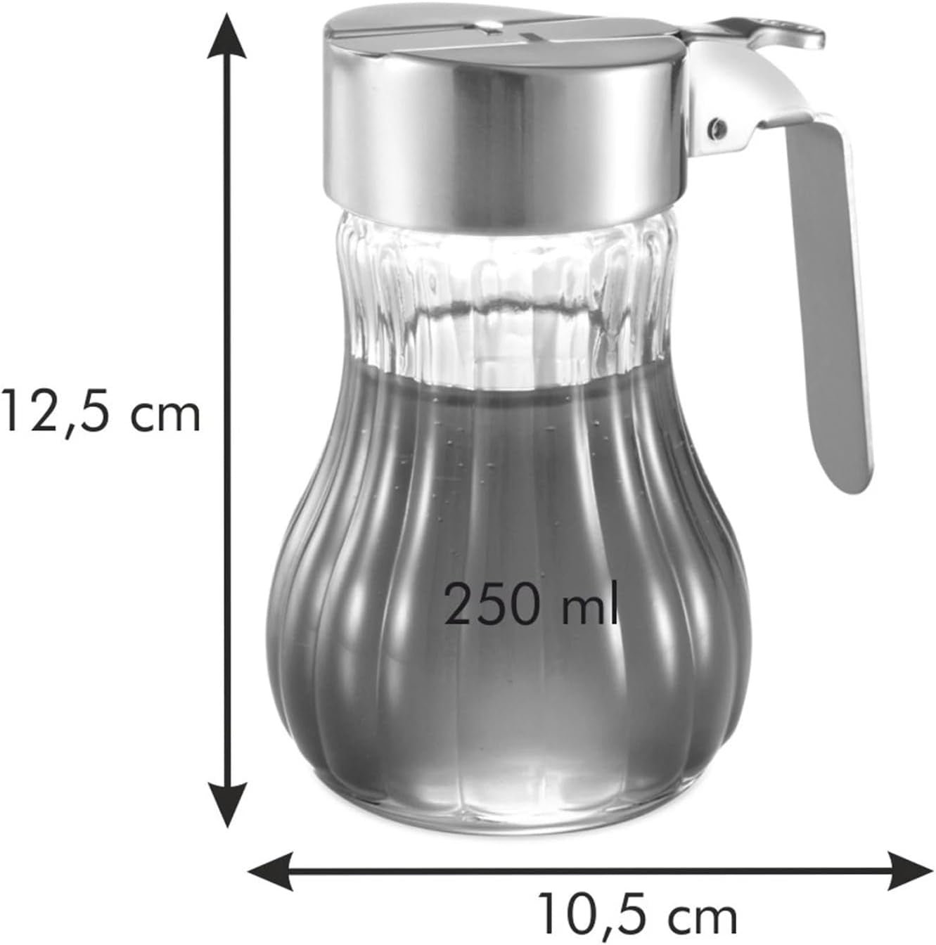 Tescoma CLASSIC 250 ml grädde/honungskopp, rostfritt stål och robust glas, idealisk för hem och catering, hållbar och funktionell