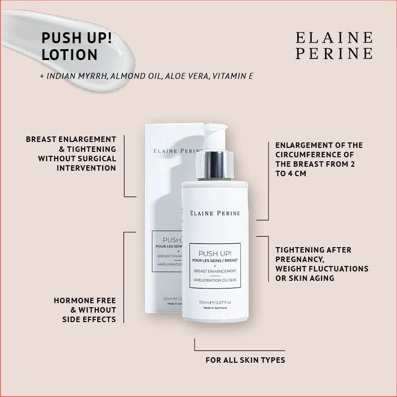 Bröstförstoring och bröstlyftkräm, naturliga ingredienser - PUSH UP! av Elaine Perine™ Cosmetics and Beauty Naty Shop
