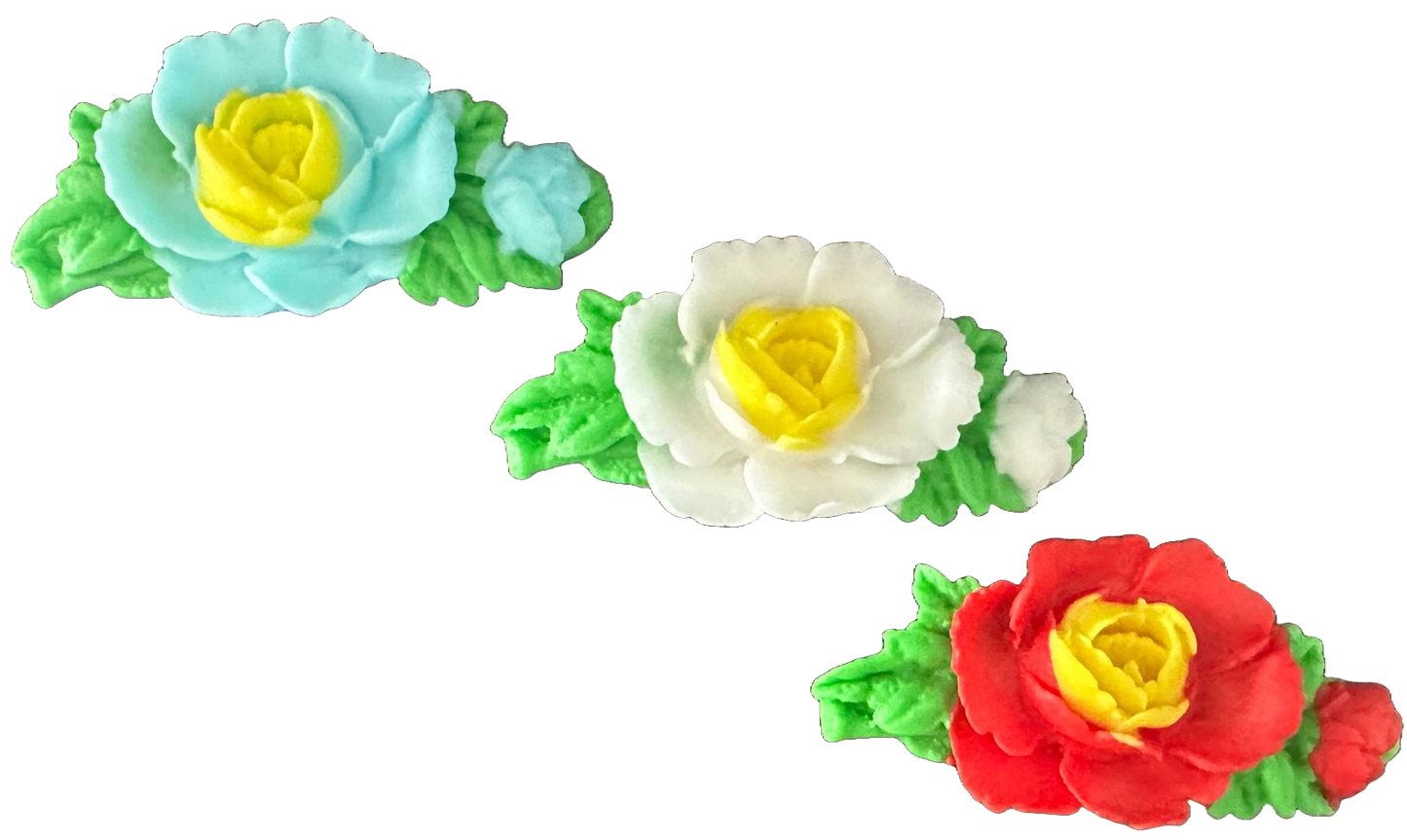 Set med 3 ätliga sockerdekorationer, rosor Dekorationer från Sugar Paste Nati Shop