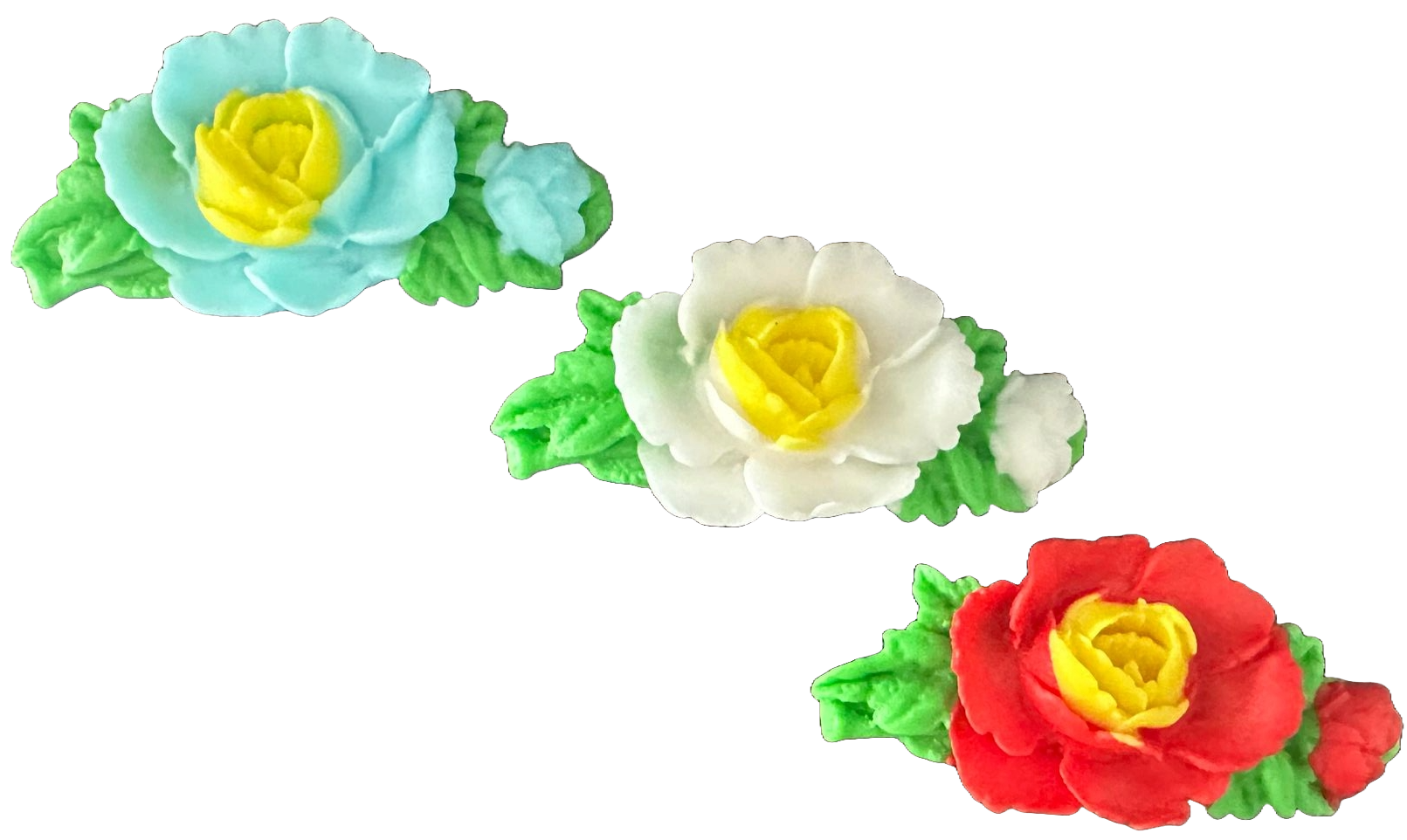 Set med 3 ätliga sockerdekorationer, rosor Dekorationer från Sugar Paste Nati Shop