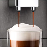Melitta Avanza - Helautomatisk espressomaskin med mjölksystem, espressomaskin med kvarn och extra stor vattentank (1,5 l) för t.ex. cappuccino eller espresso, mystisk titan