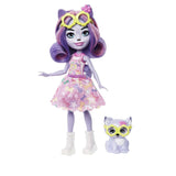 Enchantimals HHB90 - Hadley Husky Doll (Ca 15 cm) och slädhundsdjurfigur, liten docka med avtagbar kjol och tillbehör, bra present för barn från 4 år och uppåt