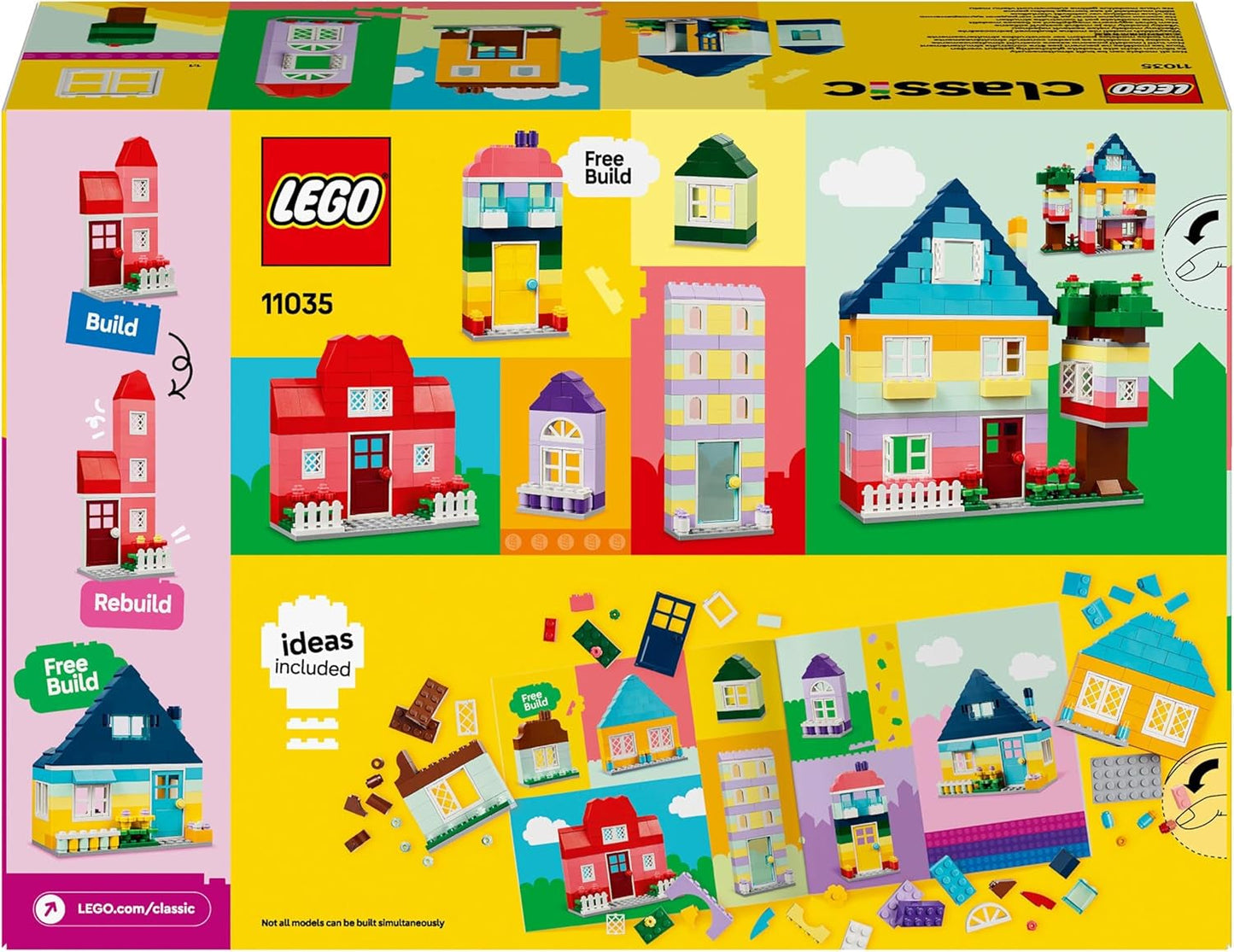 LEGO Classic Creative Houses, byggklossar för barn, 850 klossar byggleksak, husbyggande leksaker med tillbehör, present till pojkar och flickor 4 år gamla 11035 byggset Beuche den LEGO-Store