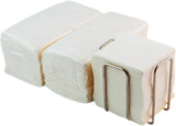 300-pack vita Cocktailpappersservetter + Servetthållare i rostfritt stål Micro Dot Texture Tjock Absorberande 10 X 10 cm ihopvikt