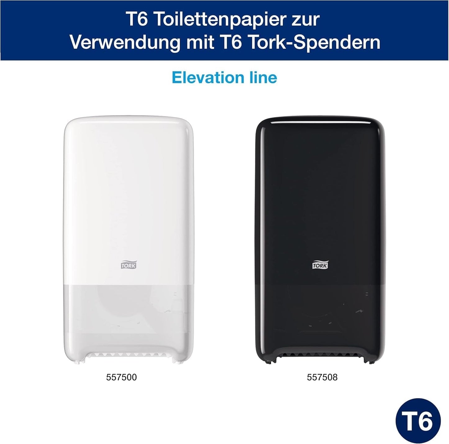 Tork 127530 Avancerad kvalitet Midi Mjukt Toalettpapper för Tork T6 Dual Roll Toalettpapper Dispenser / 2 Ply Rivfast Mjukt Toalettpapper 27 Pack (27 X 100 meter)