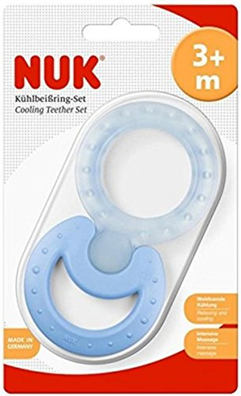 NUK Classic and Cool 2-delad kylare tandring set för massage och kylning 1 set BPA-fri blandade färger
