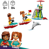 LEGO Friends livräddare observationstorn med vattenskotrar, barnleksak, presentidé för flickor och pojkar från 5 år med 2 figurer och en delfin, vattenskoterleksak 42623 Byggset Besuche den LEGO-Store