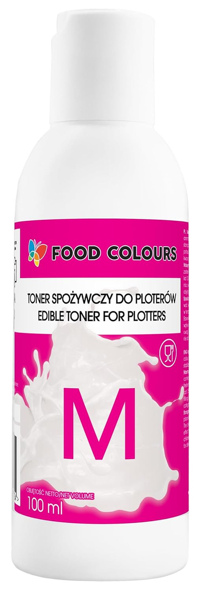Matfärgningsset med ätbart bläck för plottrar 6 x 100 ml | Ljuscyan | Cyan | Ljus magenta | | Magenta | Gul | Svart | Ätbart tryck, waferpapperstryck, dekorativ tårtoppning
